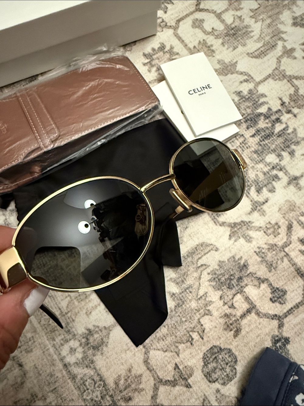 AUTHENTIC! Celine Triomphe Gold Frame Sunglasses - Picture 7 of 9